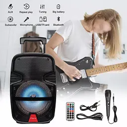 Колонка бездротова з підсвіткою та мікрофоном 6,5" - Bluetooth-колонка з функцією караоке 6,5" - мініатюра 5