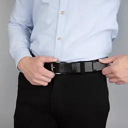 Ремінь чоловічий шкіряний Handycover НС-3428 чорний (130 см) - мініатюра 2