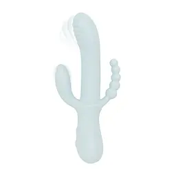 Потрійний вібратор Good Vibes Only - SAGE Triple Stimulation Vibe Soft Silicone - Blue, манливий рух