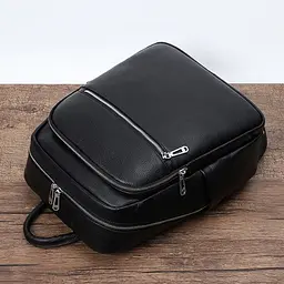 Чоловічий шкіряний рюкзак для поїздок і прогулянок чорний Tiding Bag 75362 - мініатюра 8