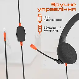Навушники Meetion HP002U Black/Orange (MT-HP002U-A) - мініатюра 6
