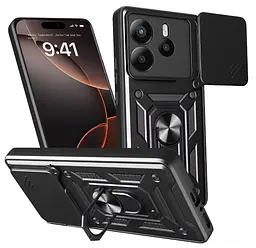 Чохол Primo Shockproof для Xiaomi Redmi Note 14 4G - протиударний, з підставкою і шторкою камери - Black - мініатюра 4