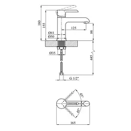 Змішувач для раковини Kroner KRM Essen - SCH010 (CV024322) - мініатюра 5