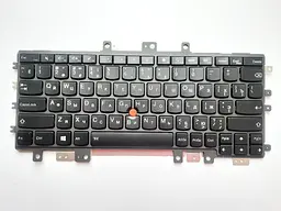 Клавіатура для ноутбуків Lenovo ThinkPad Helix (2nd) чорна з чорною рамкою, з ТП, з підсвічуванням RU/US High