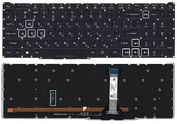 Клавіатура для ноутбука Acer Predator Helios 300 PH315-52 з підсвічуванням (White Light), Black, (No Frame)
