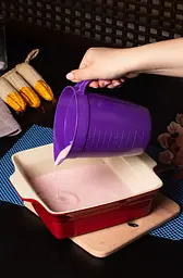 Кухоль мірний зливний поліпропіленовий із ручкою для харчових продуктів 1000 мл, Мед Фіолетовий 85538 - мініатюра 3
