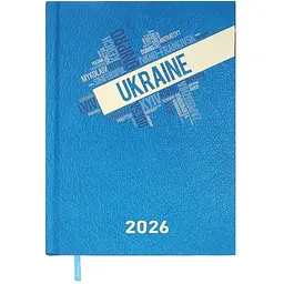 Щоденник датований Buromax Ukraine 2026 поліграфічний A5 блакитний (BM.2157-14)