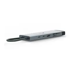 Хаб USB TP-Link "9-in-1", Grey, Type-C 3.0 - 1xType-C (100 Вт) / 1xType-C 3.0 / 3xUSB 3.0 / HDMI 4K / GLan / SD / microSD, кабель 18 см, алюмінієвий корпус (UH9120C) - мініатюра 2