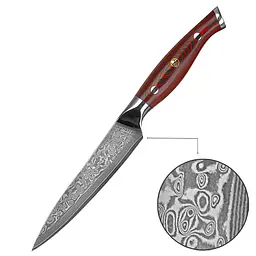 Ніж універсальний Damascus DK-FK 1007 VG-10 дамаська сталь 67 шарів лезо 12 см - мініатюра 6