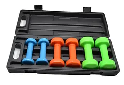 Набір гантелей в кейсі 6 кг PowerPlay 4103 Fitness Dumbells 2 шт *0,5 кг, 2 шт*1 кг, 2 шт*1,5 кг (PP_4103_6kg) - мініатюра 6