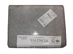 Плед Vladi хлопчатобумажный Валенсия №3 Parquet бело-дым 170*210 двуспальный