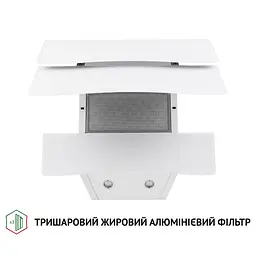 Витяжка декоративна похила PERFELLI DNS 6482 D 850 WH LED - мініатюра 5