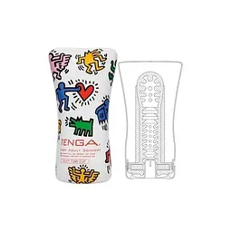 Мастурбатор Tenga Keith Haring Soft Case Cup (м'яка подушечка), 15х6.5 см (білий)