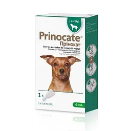 Краплі від бліх та паразитів KRKA Prinocate для собак до 4 кг 0.4 мл