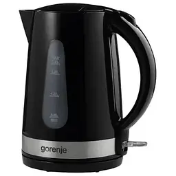 Електрочайник Gorenje 1.7л, 2,200 Вт, strix контроль, скло, чорний (K17OGP)