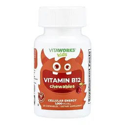 Дитячий вітамін VitaWorks Vitamin B12 Chewables, 120 жувальних таблеток - Вишня VitaWorks Kids vit0004520