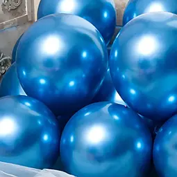 Кулька повітряна латексна 30 см (50) металік синій, IDEA7-DL-032 - мініатюра 2