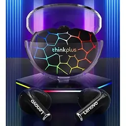Навушники бездротові Lenovo LP80 Pro RGB підсвічування чорні - мініатюра 4
