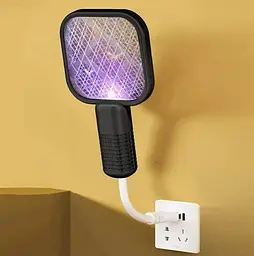 Електричний знищувач комах від USB лампа від комарів електрична мухобійка Чорний  - мініатюра 3
