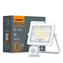 LED прожектор Videx F2e 10W 5000K з датчиком руху та освітленості (26263-000)