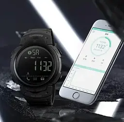 Спортивний жіночий смарт годинник Skmei 1301 Шагомір Bluetooth удароміцний Чорний - мініатюра 9