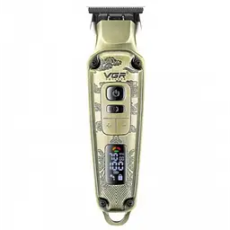 Професійна машинка для стрижки акумуляторна з дисплеєм VGR V-901 Бронза