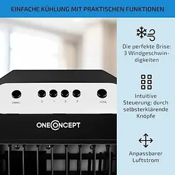 Мобільний кондиціонер вентилятор OneConcept Carribean Blue (10028180) - мініатюра 4