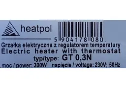 ТЕН для рушникосушки Heatpol GT-0.3 300 Вт з терморегулятором Хром 30412 - мініатюра 3