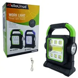 Ліхтар-прожектор Hello Cloud HC-7078-В повербанк, сонячна панель, переносний ліхтар для охорони - мініатюра 3