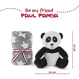 Плед Perletti Toys Paul Panda з м'якою іграшкою 120x80 см сірий/білий (P13070) - мініатюра 4