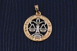 Кулон зодіак Xuping Jewelry терези з родієм 2 см золотистий
