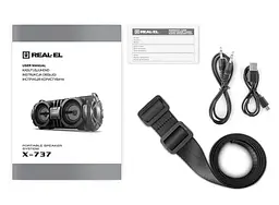 Портативная колонка бумбокс REAL-EL X737 Black - мініатюра 7