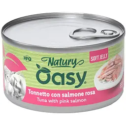 Вологий корм Oasy Cat Wet Natury для дорослих котів тунець з лососем 85 г