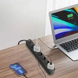 Мережевий подовжувач Videx Oncord з/з 6 п 3 м (3x1.5 мм) з кнопкою чорний (VF-PD63G-B) - мініатюра 10