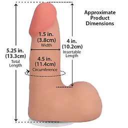 Фалоімітатор Doc Johnson The Realistic Cock ULTRASKYN 5 Inch with Balls Vanilla - мініатюра 5