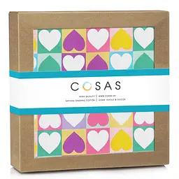 Пелюшка багаторазова Cosas непромокаюча Love Puzzle 100x140 см, рожева