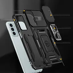 Ударостійкий чохол Epik Camshield Army Ring для Samsung Galaxy A26 5G Чорний / Black - мініатюра 4