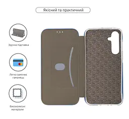 Чехол-книжка для Samsung Galaxy A35 5G (A356), G-Case, синий, кожаный чехол-книжка из экокожи (PU) и TPU, с магнитом, с подставкой и вместительным кардхолдером, противоударный, защита всего корпуса, ArmorStandart (ARM74327) - мініатюра 3