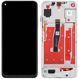 Дисплей Honor 20 /Huawei Nova 5T чорний, оригінал PRC, з рамкою сріблястого кольору, Icelandic White
