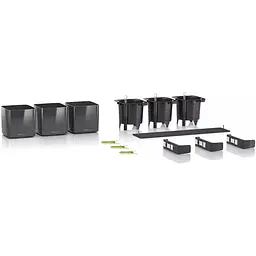 Комплект вазонів з кріпленням Lechuza Green Wall Home Kit Glossy 48х6х14 см антрацит (13524) - мініатюра 2