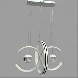 Linisoln 9557-2 WH, біла підвісна світлодіодна люстра з кільцями 75 Вт, світло 3000-6000 К - мініатюра 3