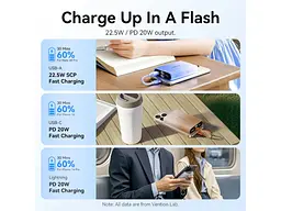 Зовнішній акумулятор (Power Bank) Vention 10000mAh 22.5W Gradient Blue (FHZL0) - мініатюра 5