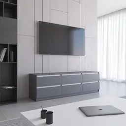 Тумба під телевізор Vays R-12, 6 шухляд без ручок, ЛДСП, 180×40×53 см - мініатюра 10