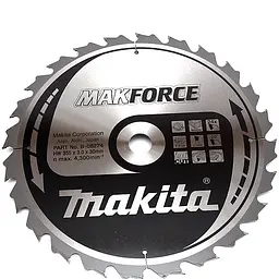 Диск пиляльний по дереву 355х30 мм 24T Makita Makforce B-08274