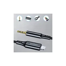 Кабель мультимедійний Choetech Lightning - 3.5 mm M чорний 2 м (AUX009) - мініатюра 3