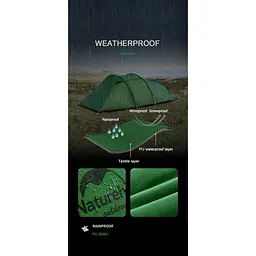Намет Naturehike Opalus UL NH17L001-L тримісний світло-зелений - мініатюра 7
