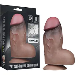 Реалістичний фалоімітатор LoveToy Nature Cock 18.2 см коричневий
