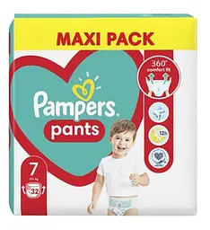 Підгузки-трусики Pampers Pants Giant Plus Maxi Pack дитячі одноразові розмір 7 15+ кг 32 шт (Pampers7Pants32)