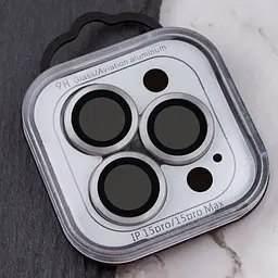 Захисне скло Metal Classic на камеру (у упак.) для Apple iPhone 15 Pro (6.1) / 15 Pro Max (6.7) Сірий / Titanium Gray - мініатюра 5