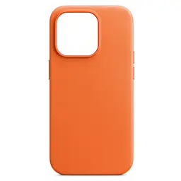Кожаный чехол-панель для Apple iPhone 14 Pro, FAKE Leather Case, оранжевый, искусственная кожа, премиум-класс, противоударный, защита всего корпуса, с мягкой подкладкой, поддержка MagSafe и беспроводной зарядки, ArmorStandart (ARM64461)